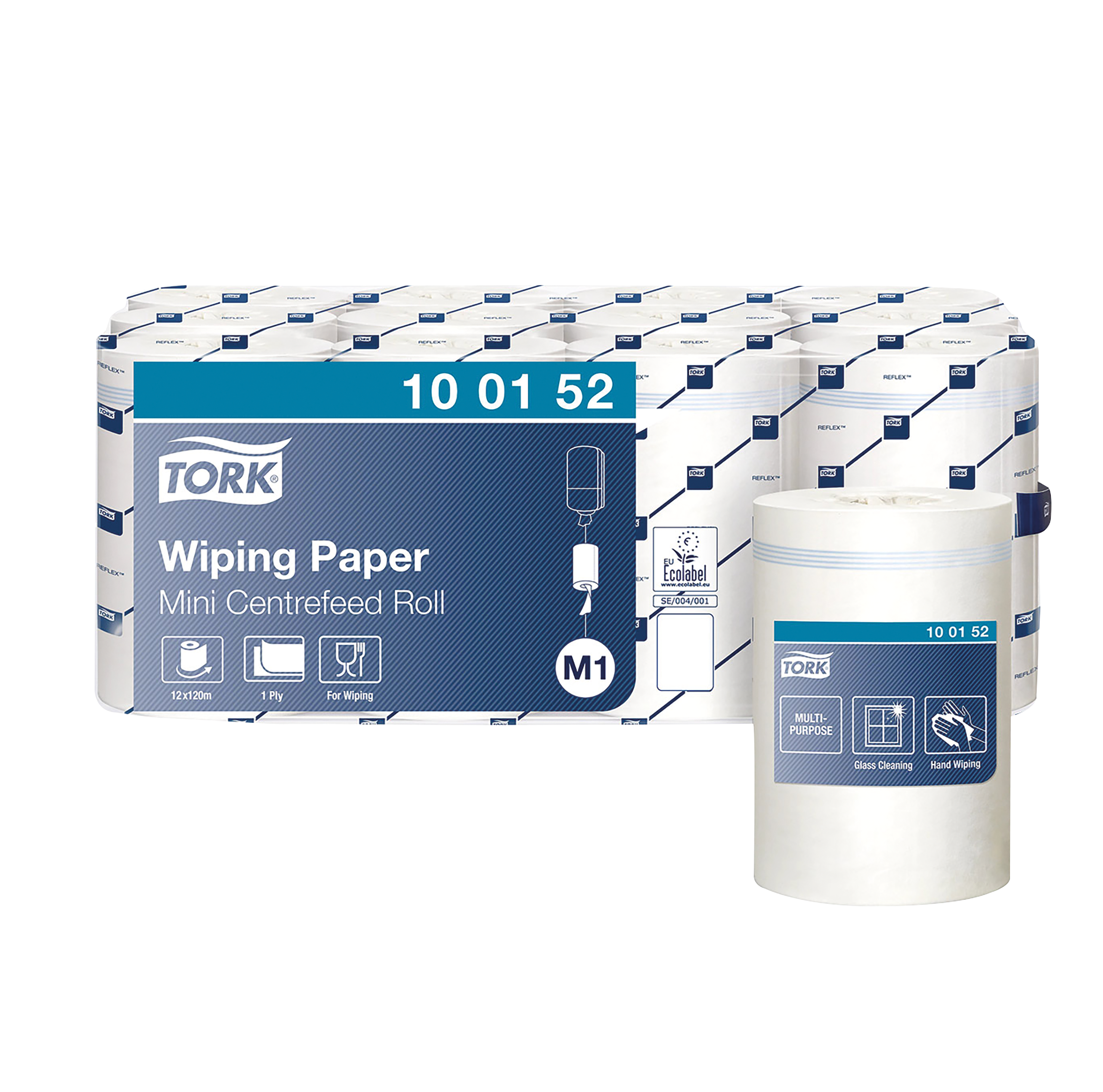Tork Centrefeed Wiping Paper White 1-Ply 120m M1 Dispenser 12pk
