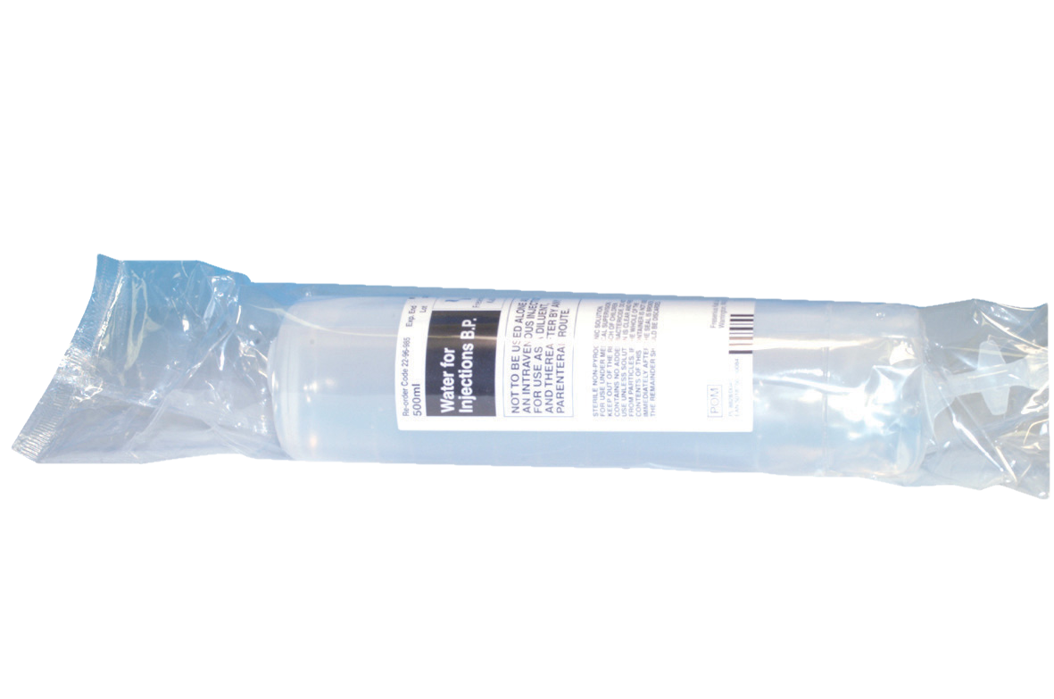 Water for injection 500ml Polyfusor container single