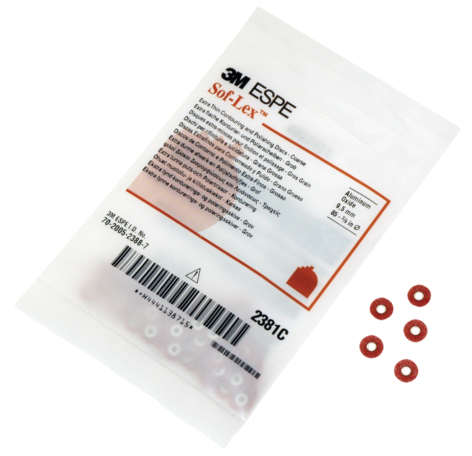 Sof-Lex XT Disc 3/8"/9.5mm Dark Orange Coarse 2381C 85pk