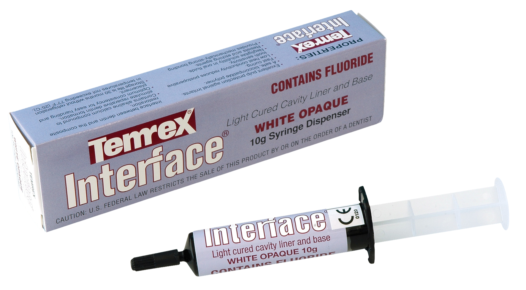 Interface Cavity Liner Syringe White Opaque 10g