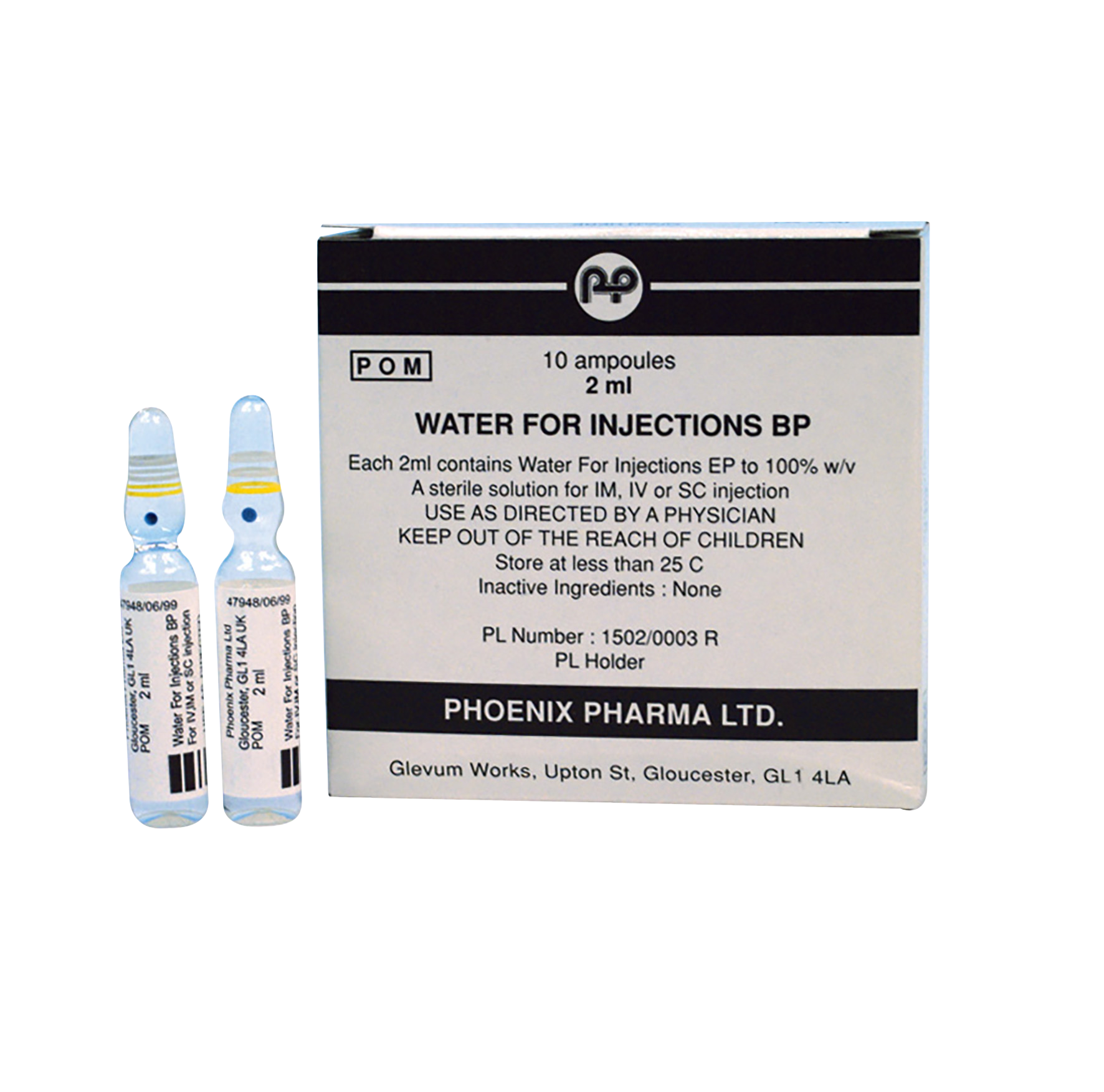 Water for Injection 2ml Glass Ampoule 10pk