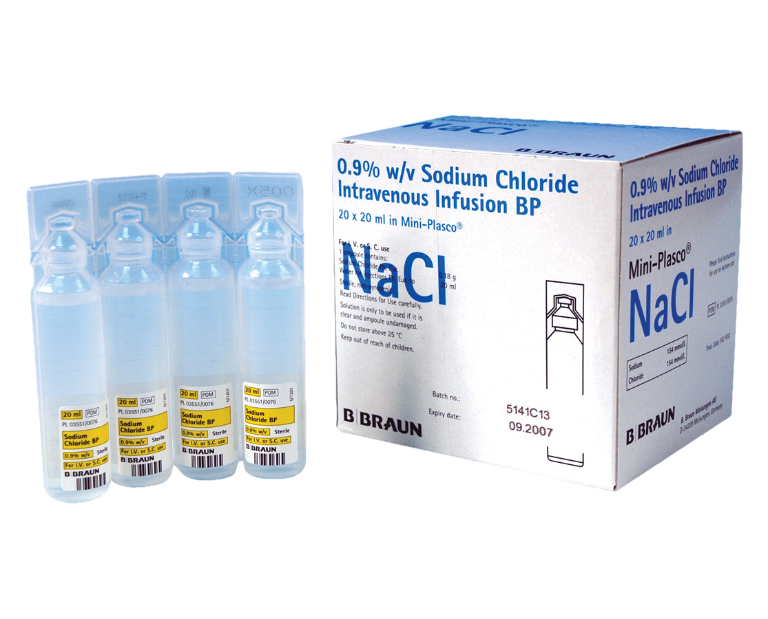 Sodium Chloride Mini-Plasco 0.9% 20ml Ampoule 20pk