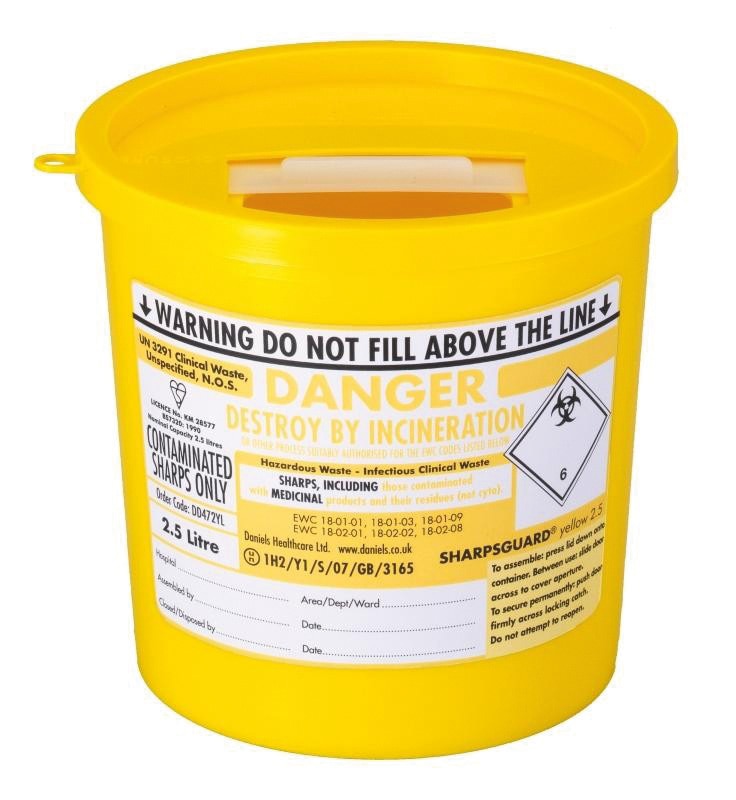 Sharpsguard Bin Yellow 2.5L