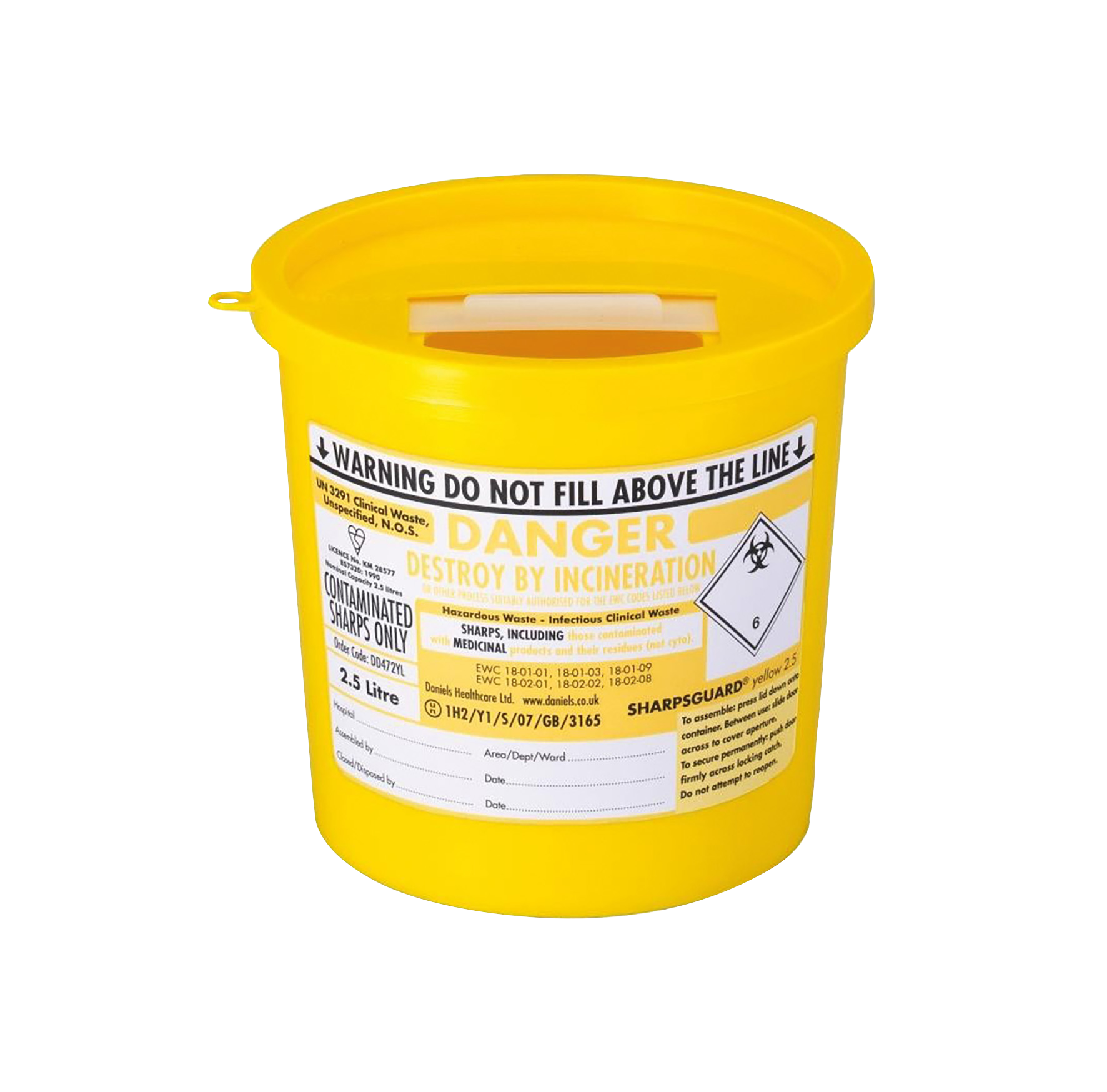 Sharpsguard Bin Yellow 2.5L