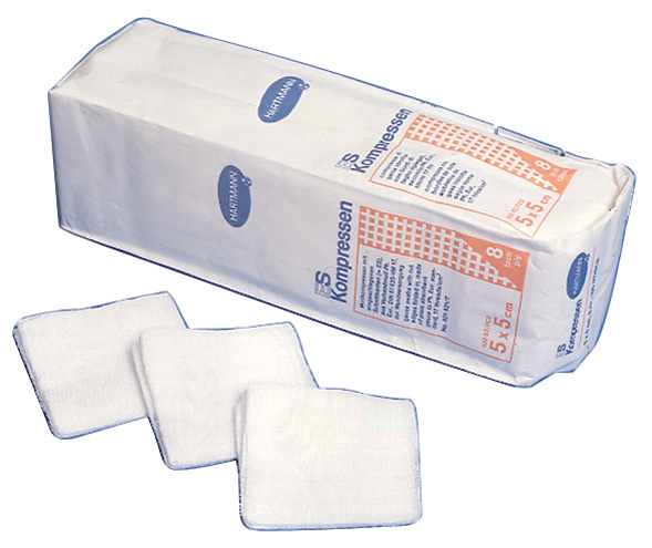 Hartmann Gauze Swabs 8-Ply 5 x 5cm 100pk