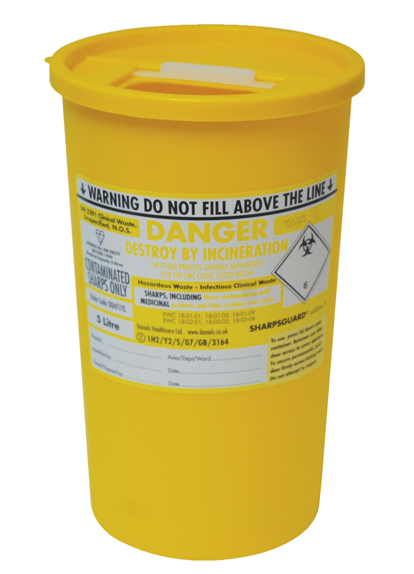 Sharpsguard Bin Yellow 5L