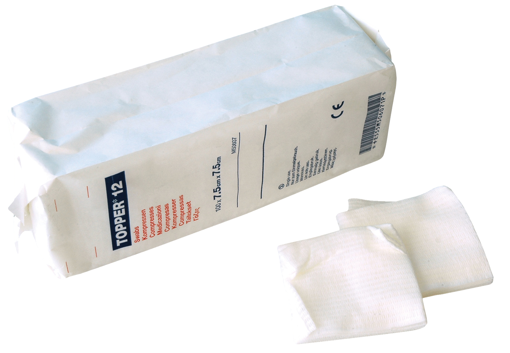 Topper 12 Swabs 7.5 x 7.5cm 100pk