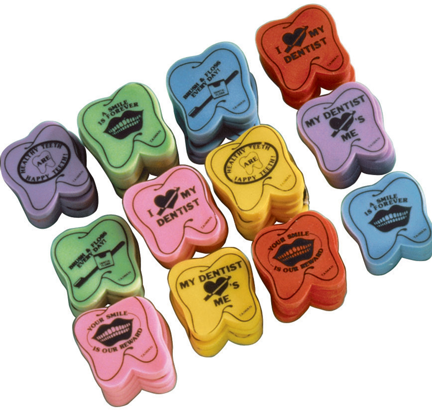 Tooth Message Erasers 48pk