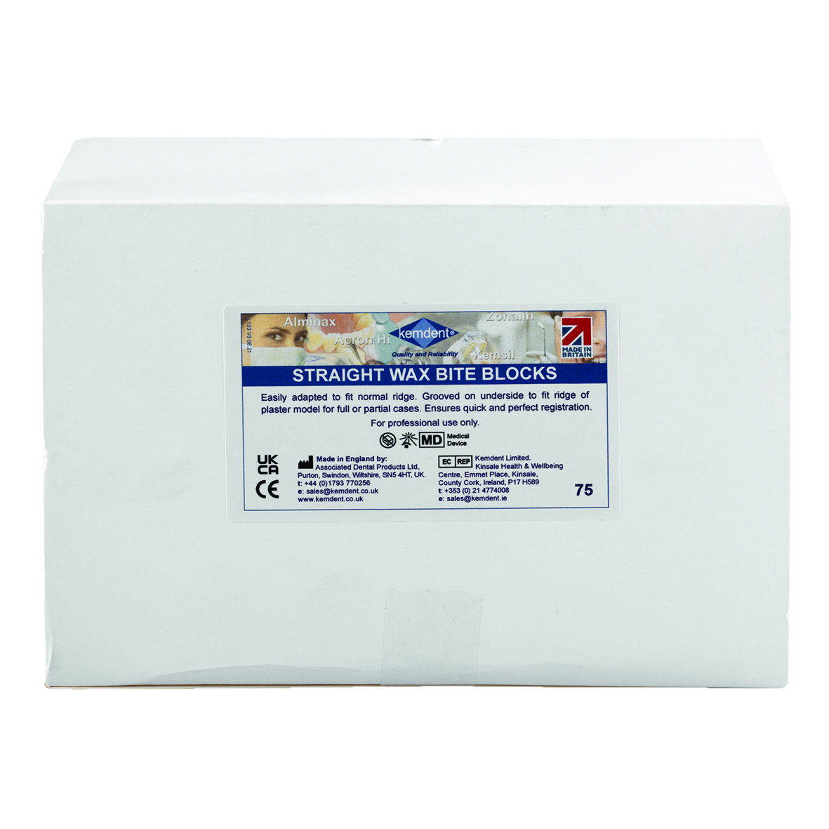 Wax Bite Blocks Straight Pink 75/Bx