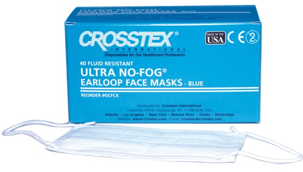Crosstex Face Mask Anti-Fog Fluid Type IIR 40pk