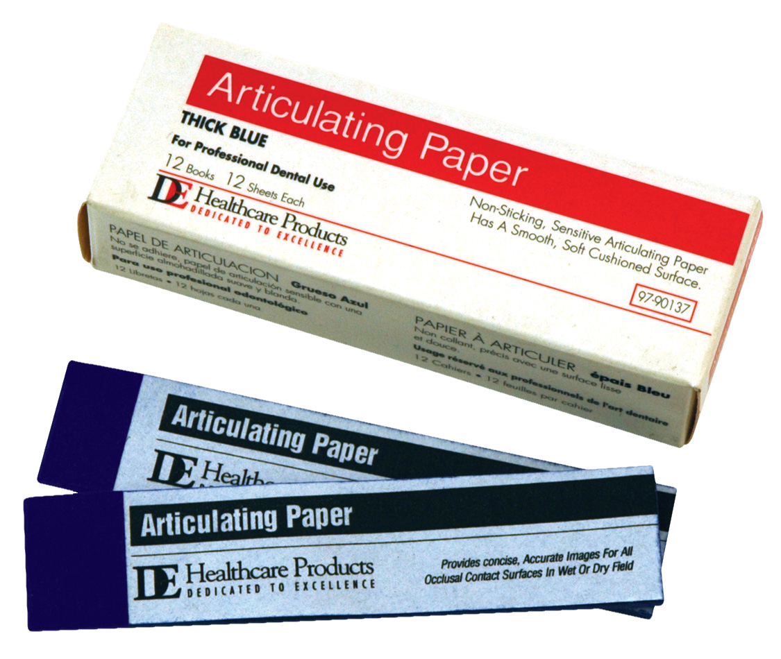 DEHP Articulating Paper Thick Blue 12 Sheets 12pk