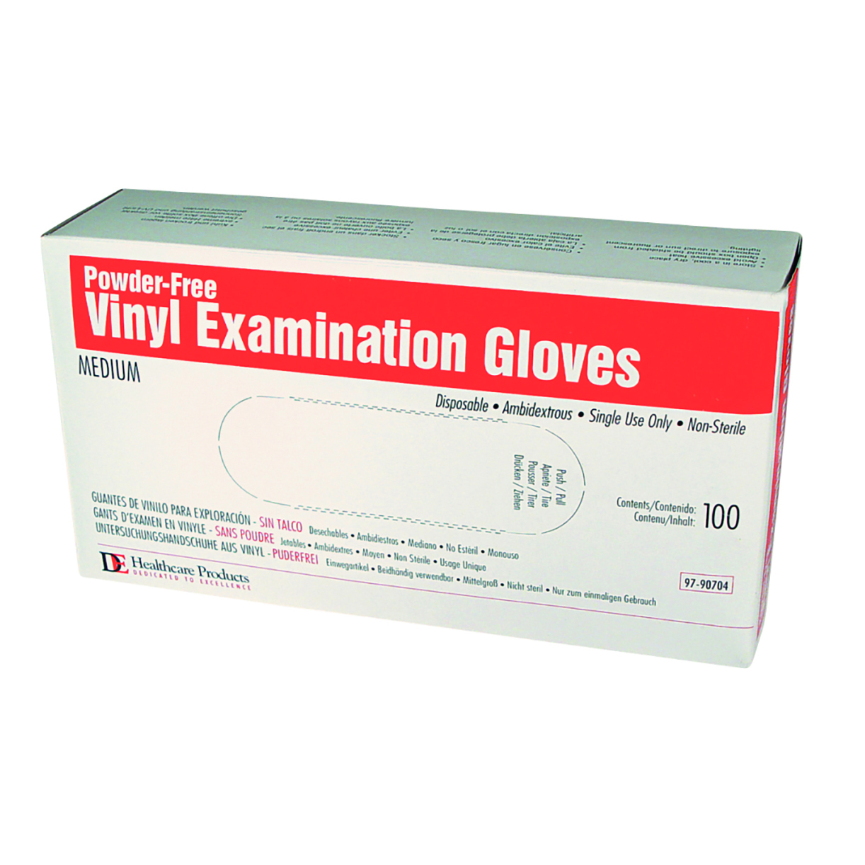 DEHP Gloves Vinyl Powder-Free Medium 100pk
