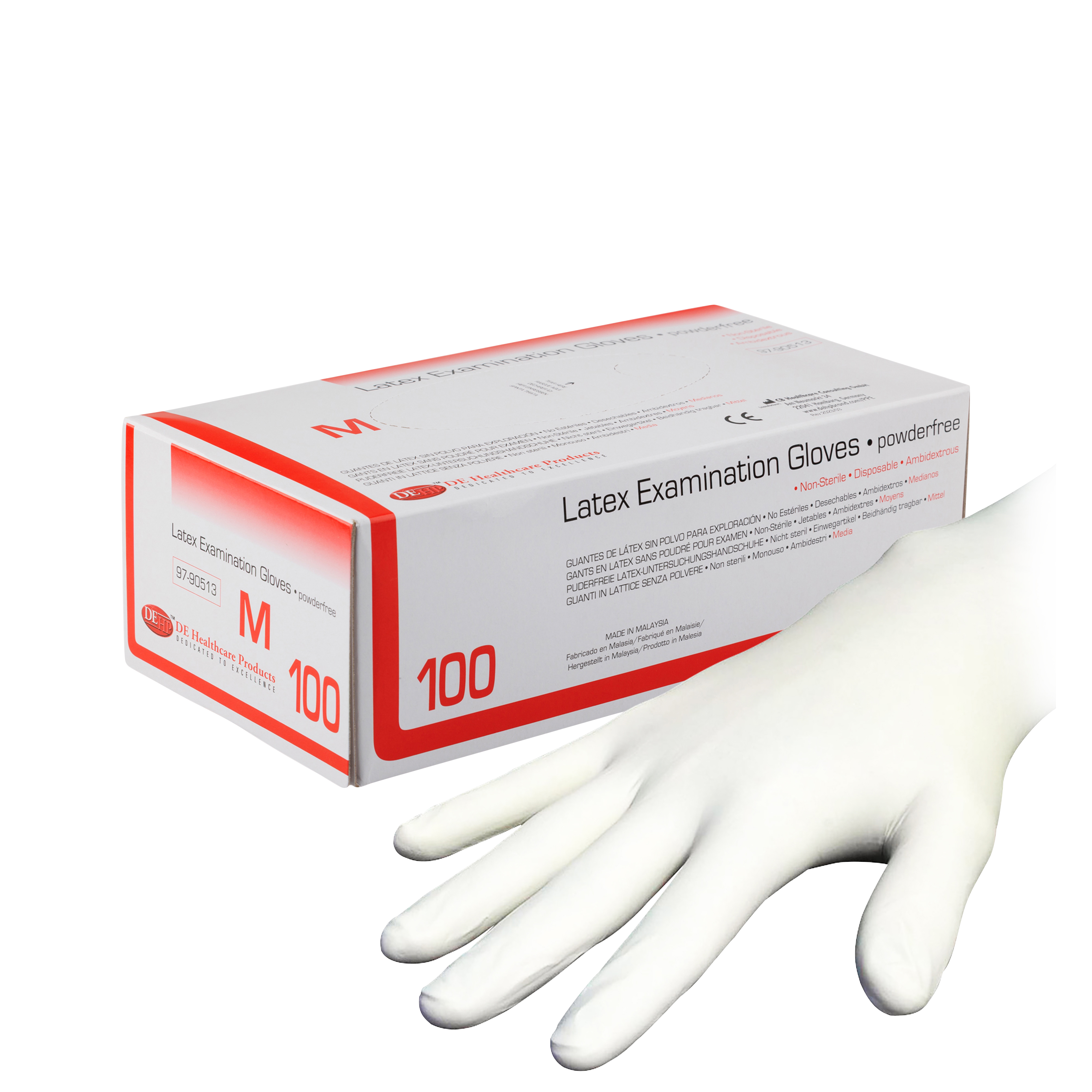 DEHP Gloves Economy Latex Powder-Free Medium 100pk
