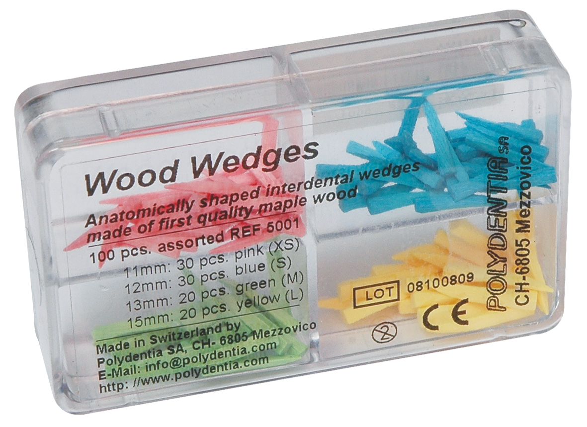 Polydentia Wedges Sycamore Wood Assorted 100pk