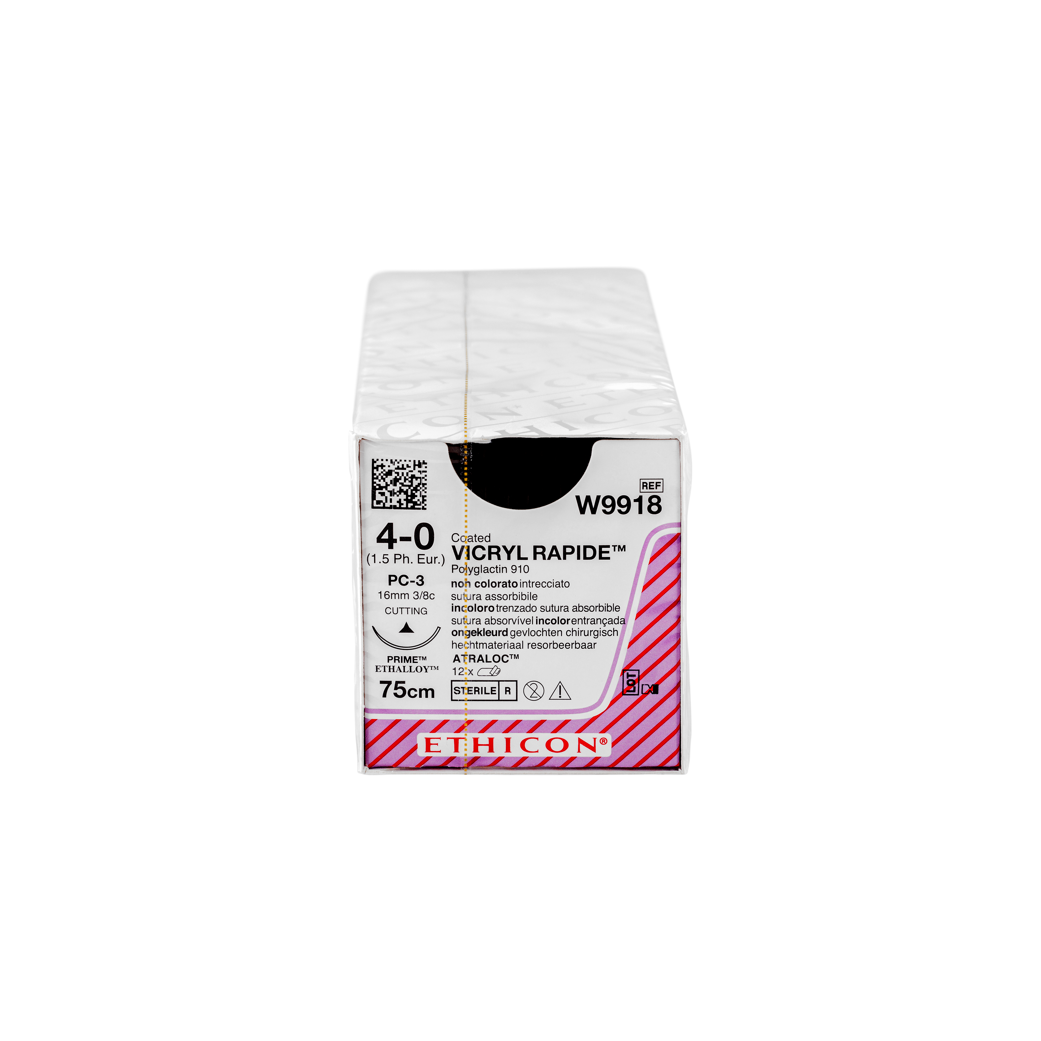 Ethicon Vicryl Rapide Sutures Undyed Coated 75cm 4-0 3 8 Circle ...