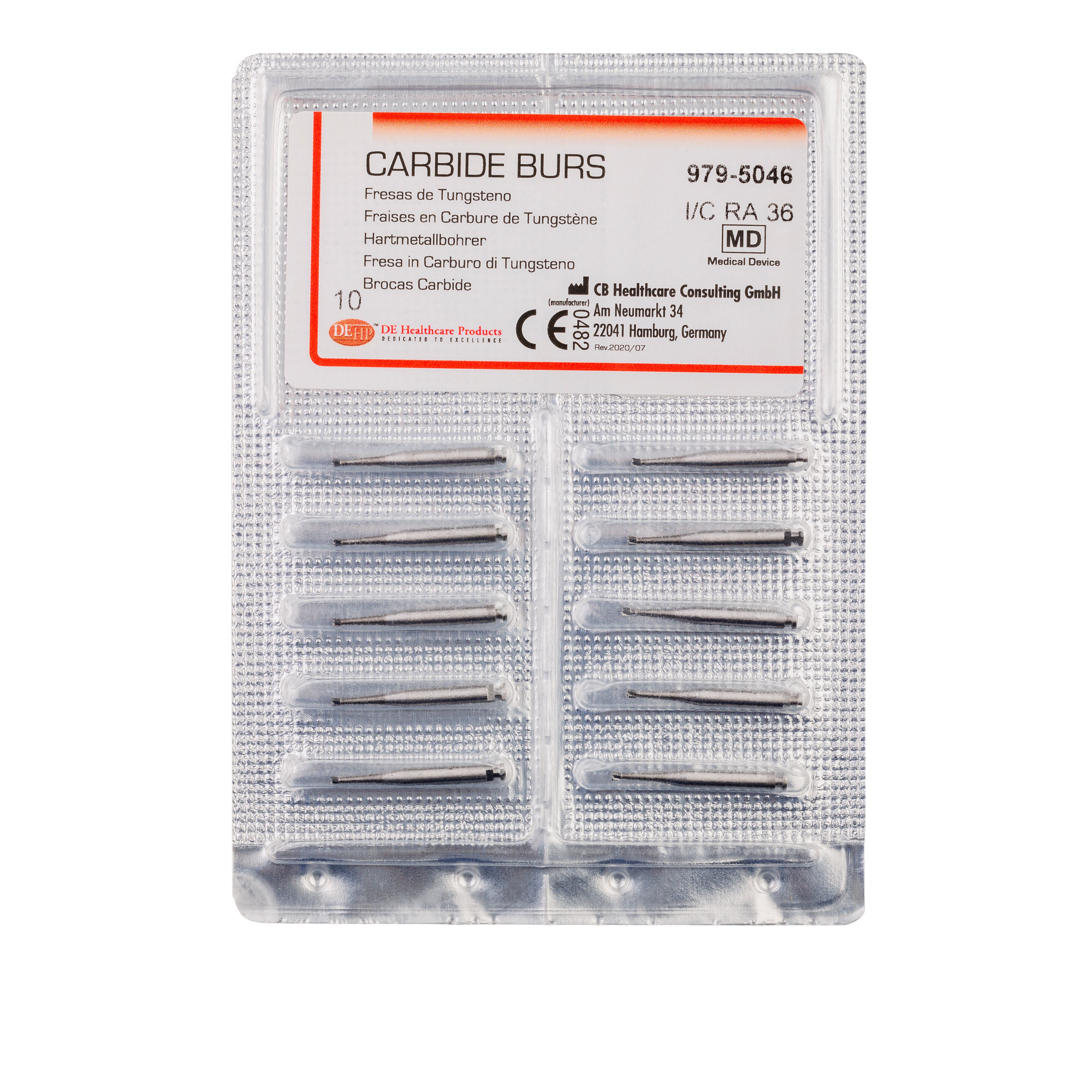 DEHP Bur TC RA Inverted Cone 3 (012) 10pk