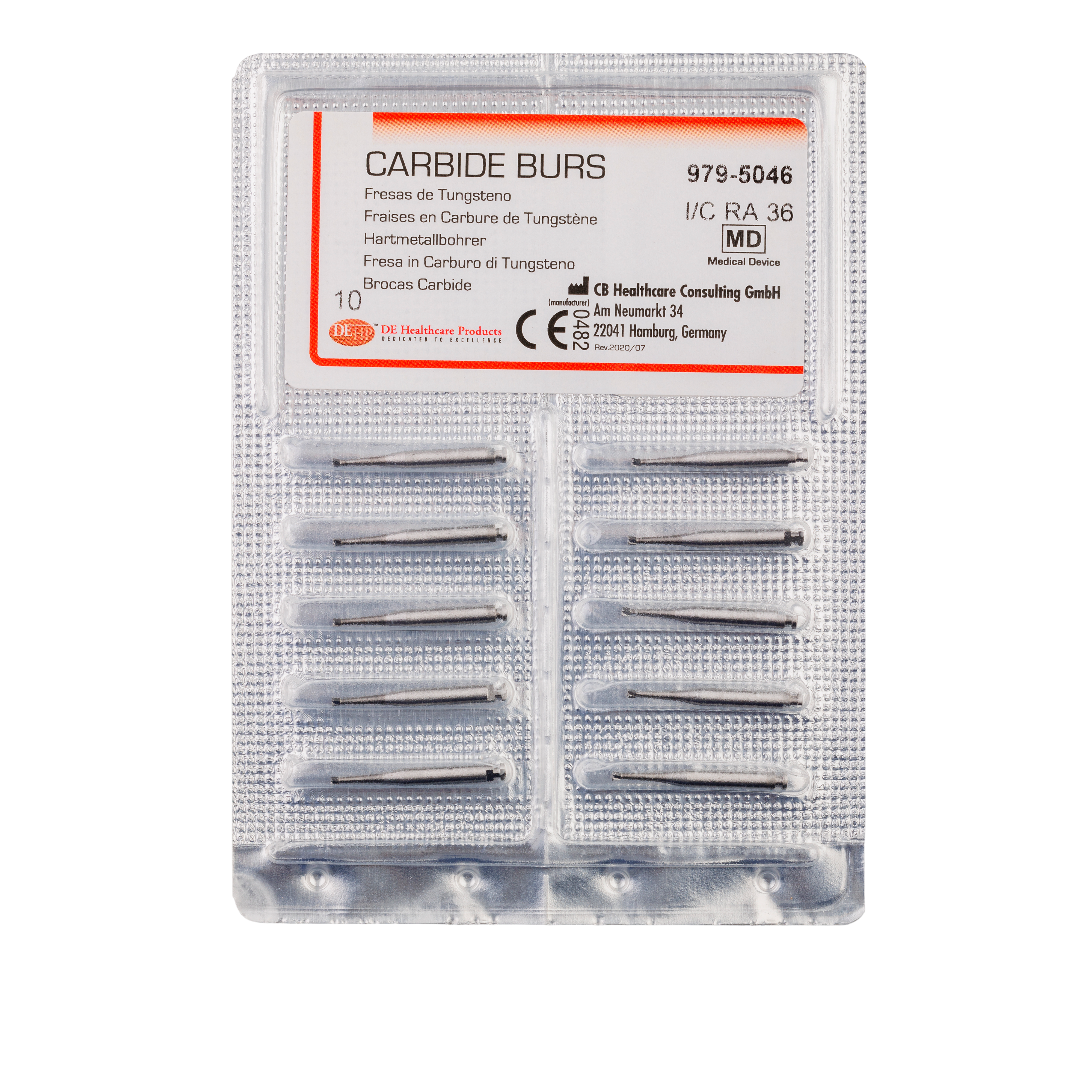 DEHP Bur TC RA Inverted Cone 3 (012) 10pk