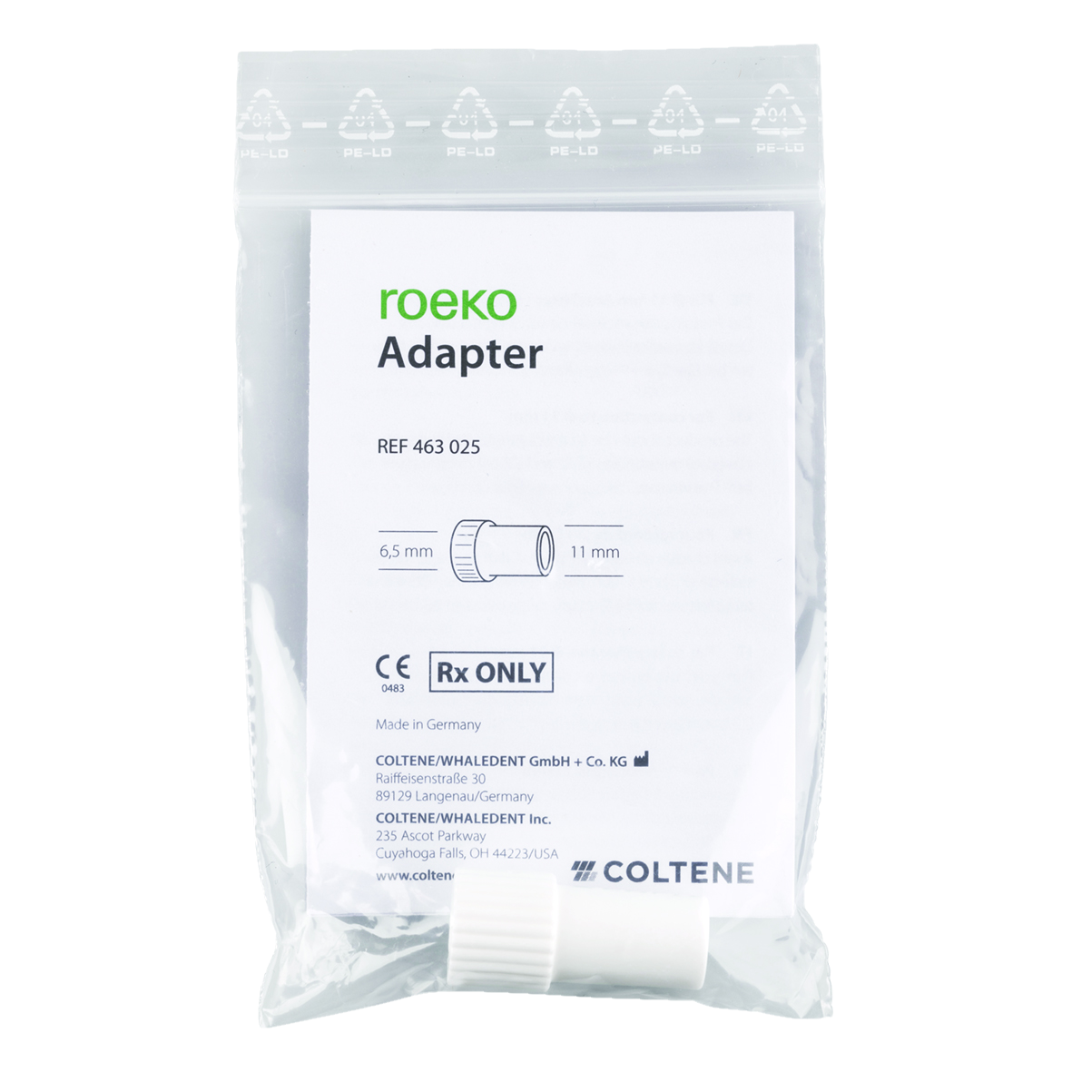 Roeko Aspirator Adaptor 6.5/11mm Single