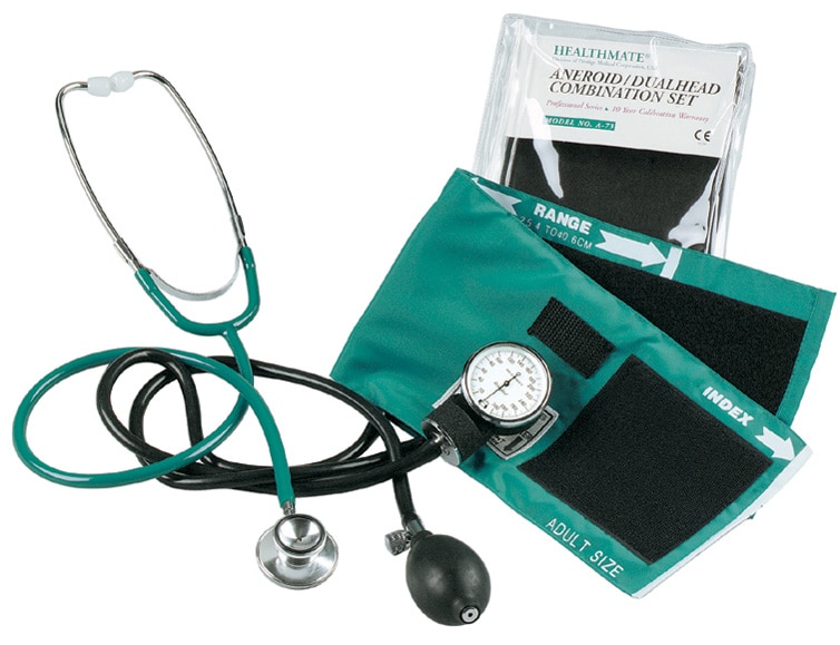 Sphygmomanometer and Stethoscope Kit Black