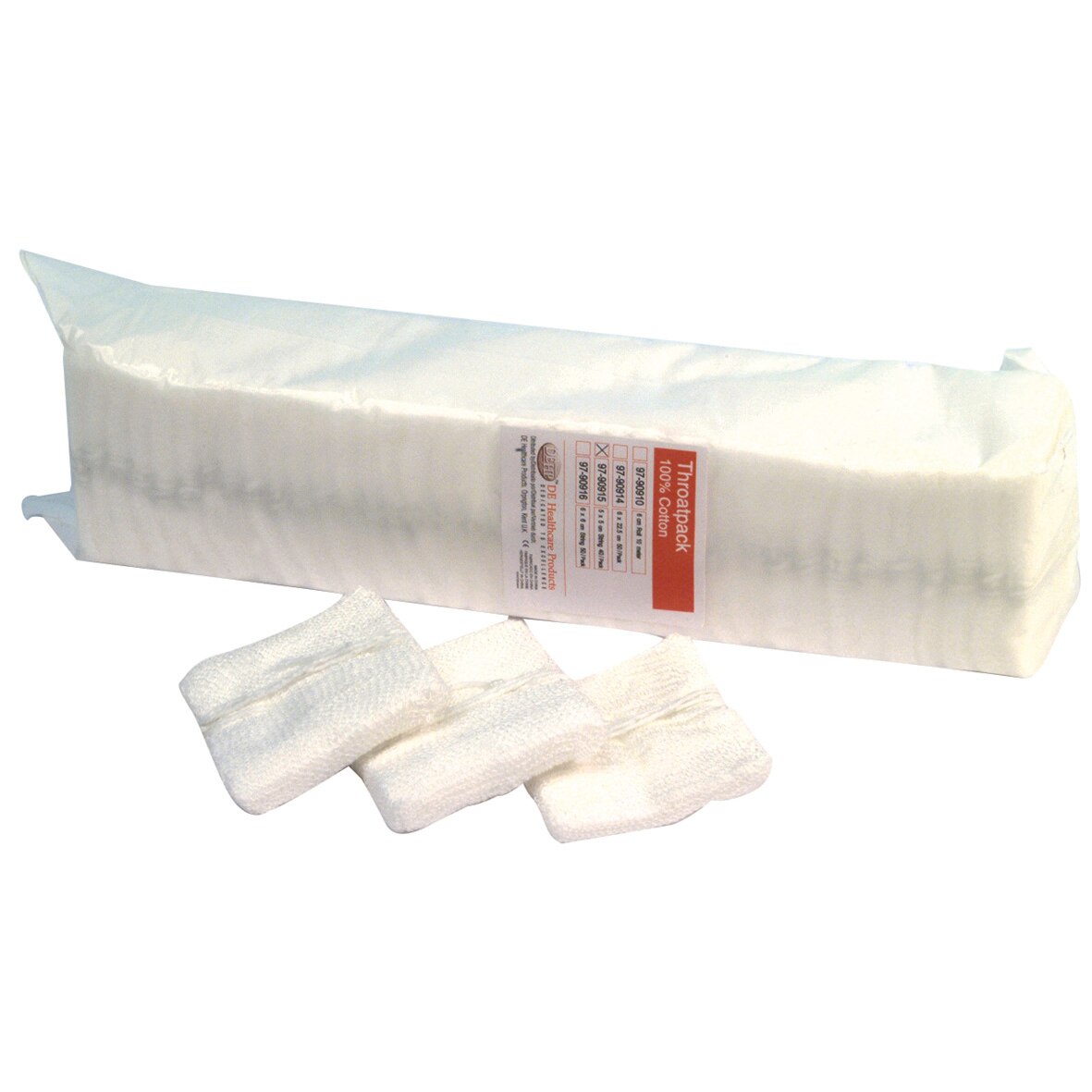 DEHP Throatpack with String 5 x 5cm 40pk