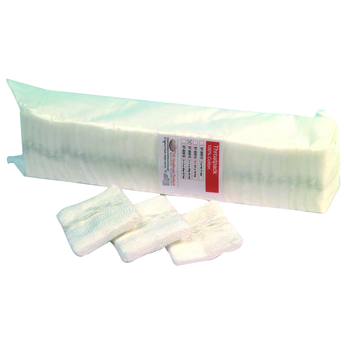 DEHP Throatpack with String 5 x 5cm 40pk