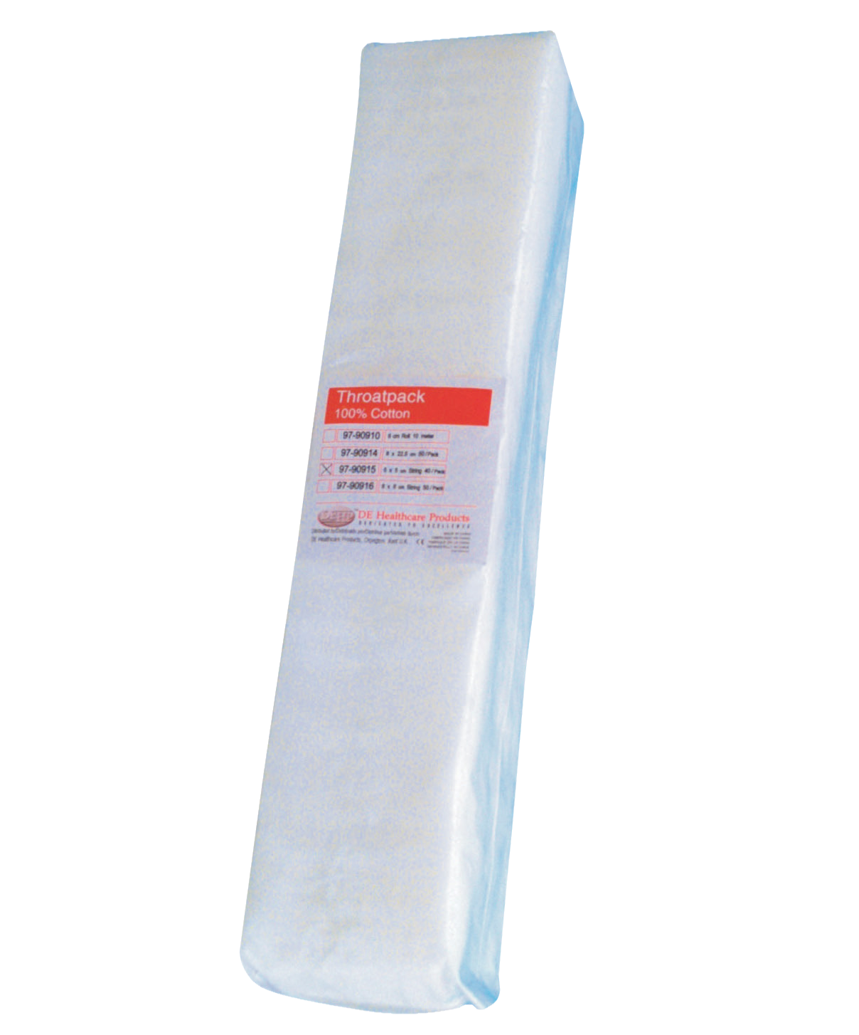 DEHP Throatpack with String 6 x 6cm 50pk