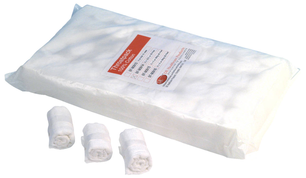 DEHP Throatpack 22.5cm 50pk