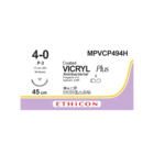 Vicryl Plus Sutures Undyed Coated 45cm 4-0 3/8 Circle PRIME Reverse Cutting P-3 13mm VCP494H 36pk