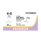 Vicryl Plus Sutures Undyed Coated 45cm 4-0 3/8 Circle PRIME Reverse Cutting PS-2 19mm VCP496ZH 36pk