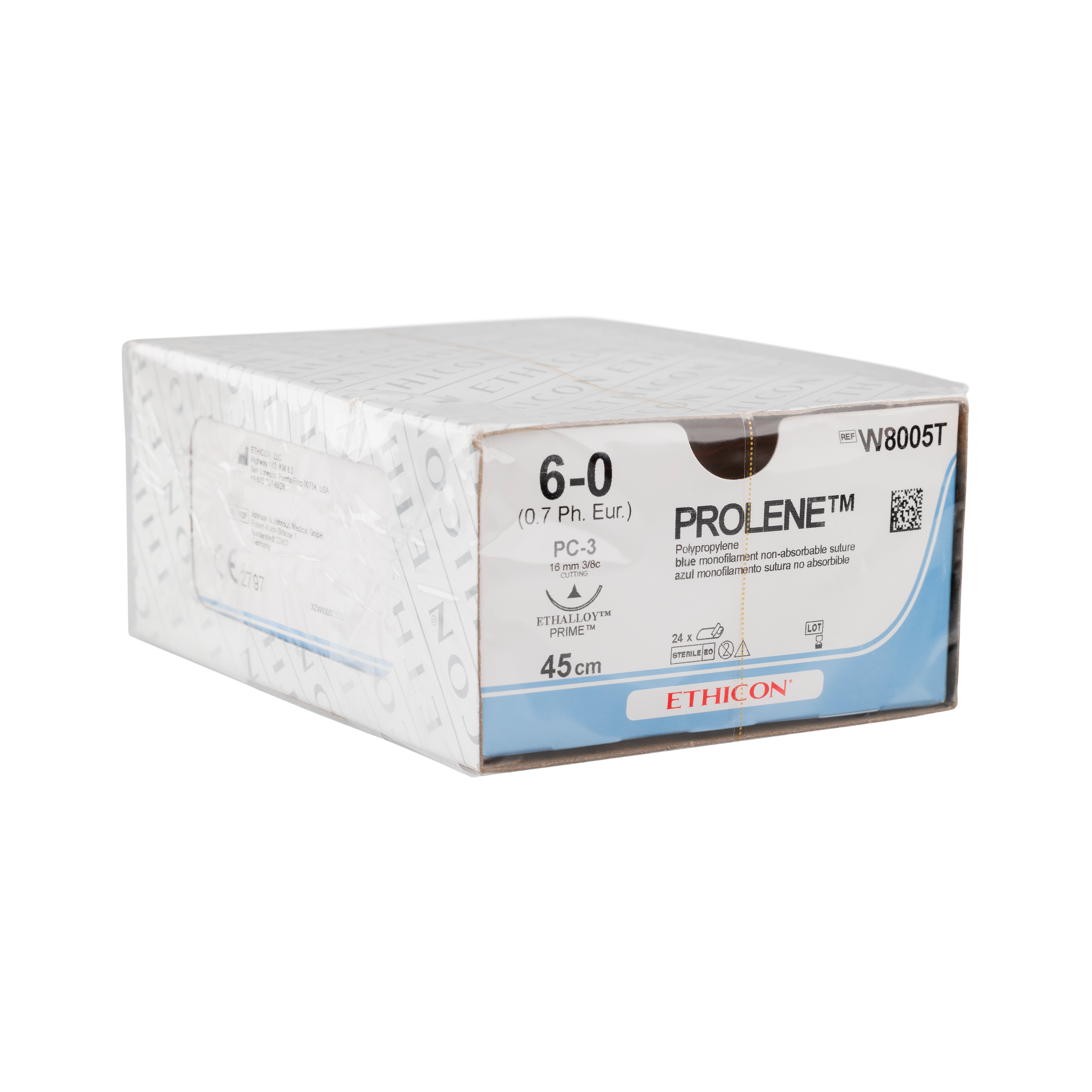 Prolene 60 Ethicon Prolene Sutures Blue Uncoated 45cm 6-0 3 8 Circle PRIME ...