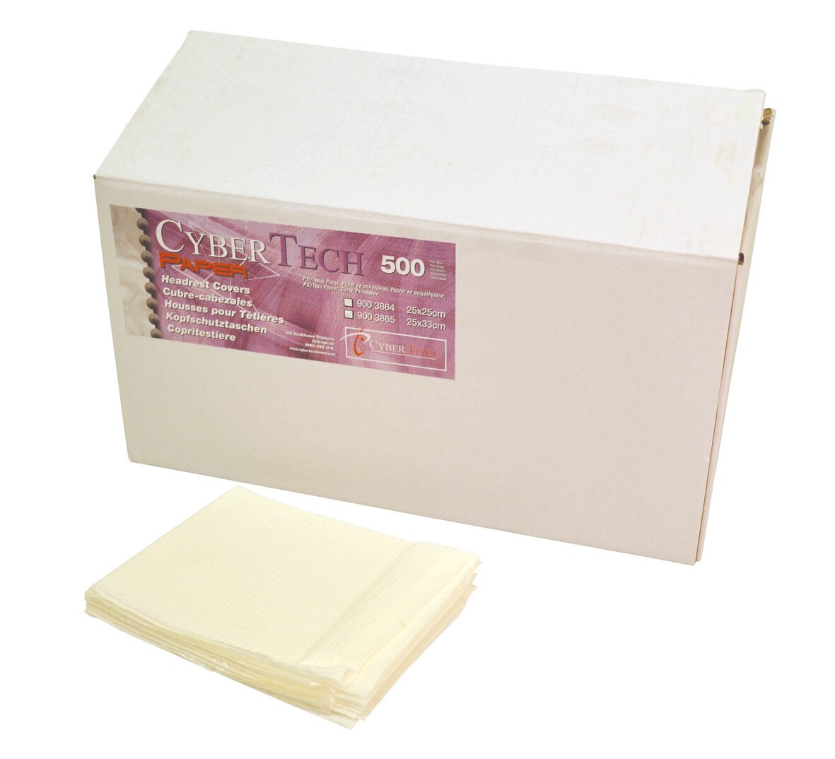 Cyber Headrest Covers Paper White 25 x 33cm 500pk