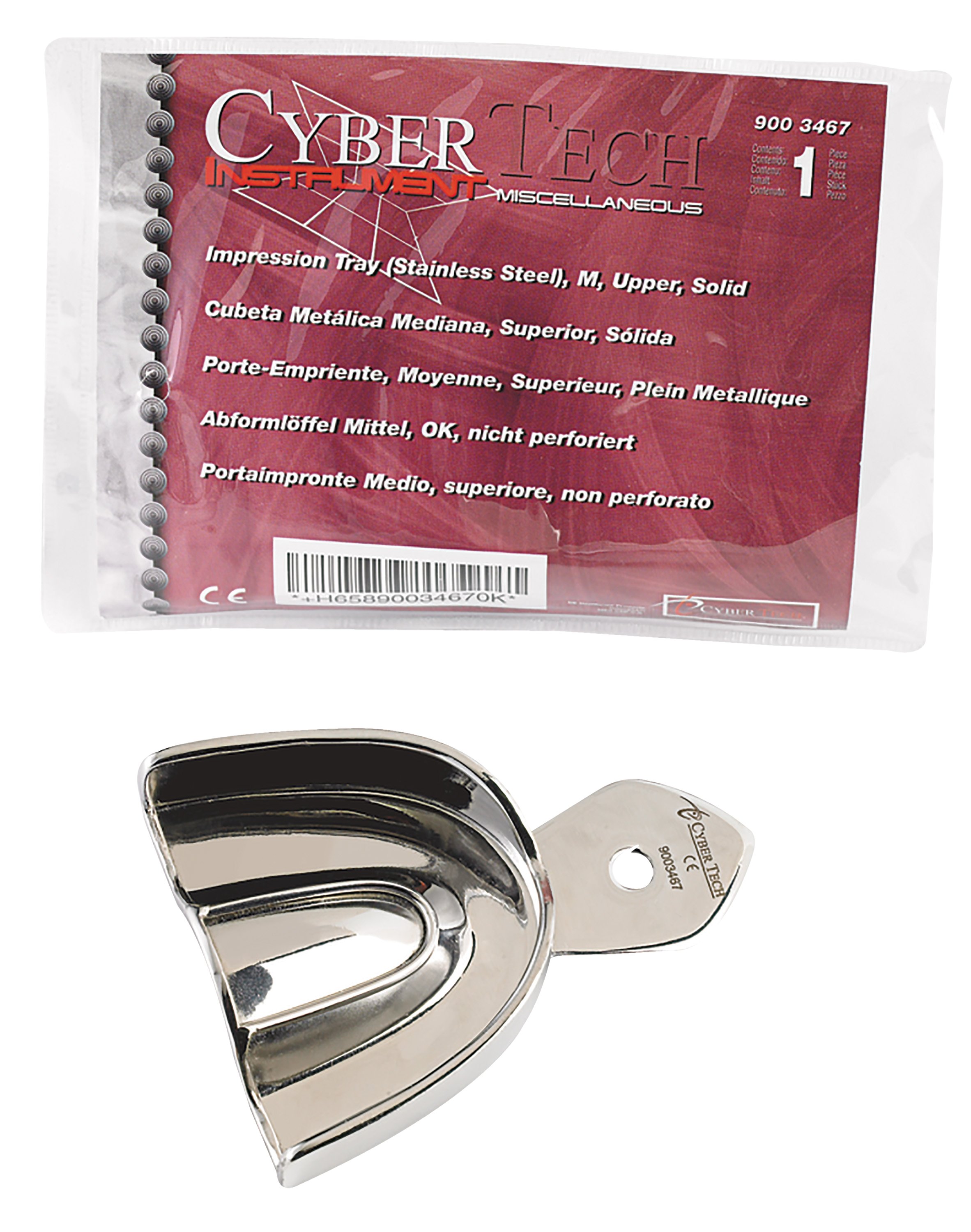 Cyber Impression Tray Stainless Steel Medium Solid Upper