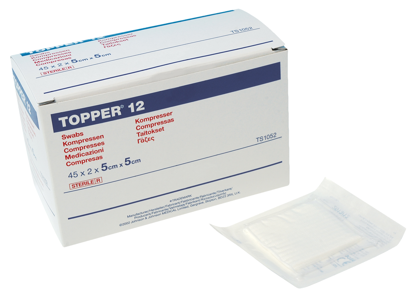Topper 12 Swabs Sterile 5 x 5cm 6-Ply 90pk