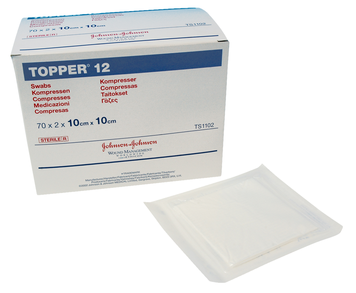 Topper 12 Swabs Sterile 10 x 10cm 6-Ply 140pk