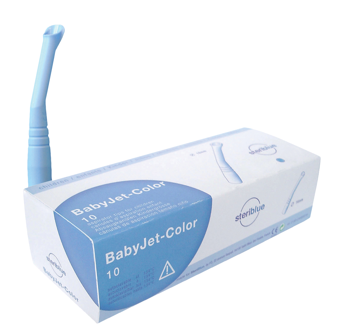 Steriblue Babyjet Aspirator Tip 16mm Blue 10pk