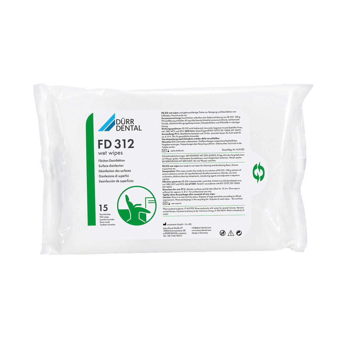 FD 312 Surface Disinfectant Wipes