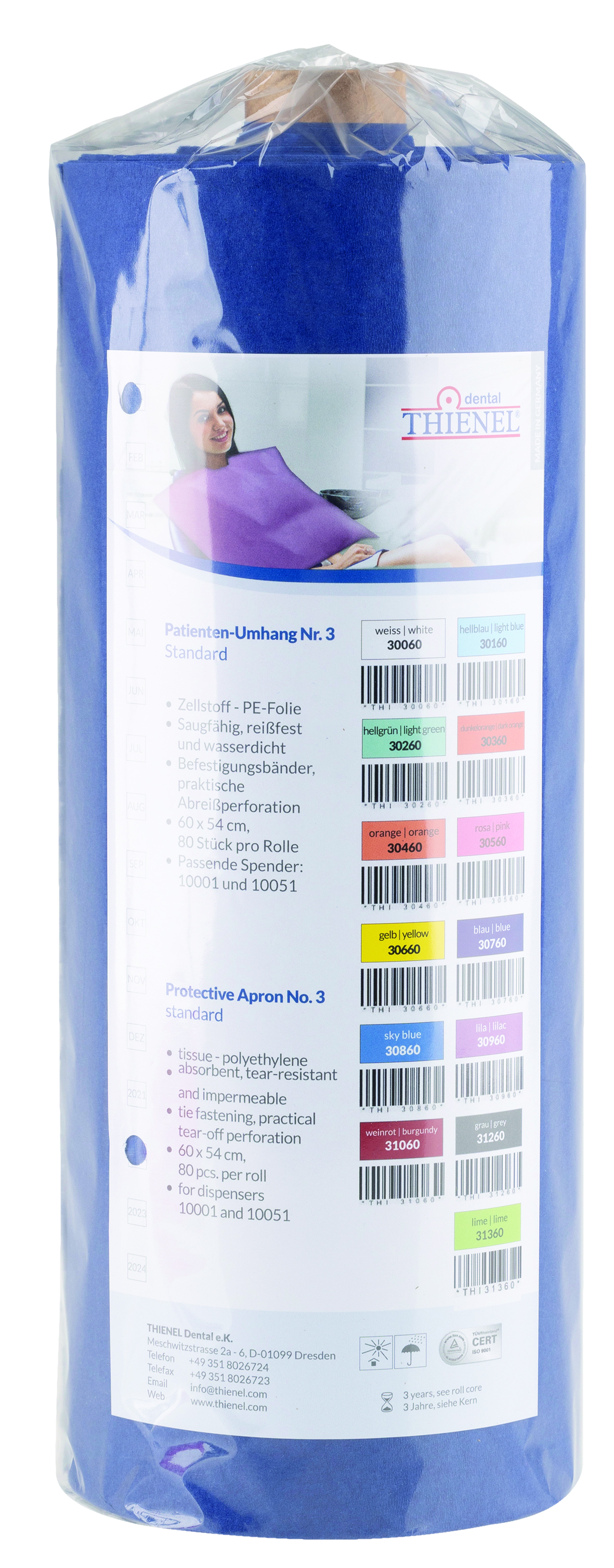 Bib Tissue & Plastic Dark Blue 80pk