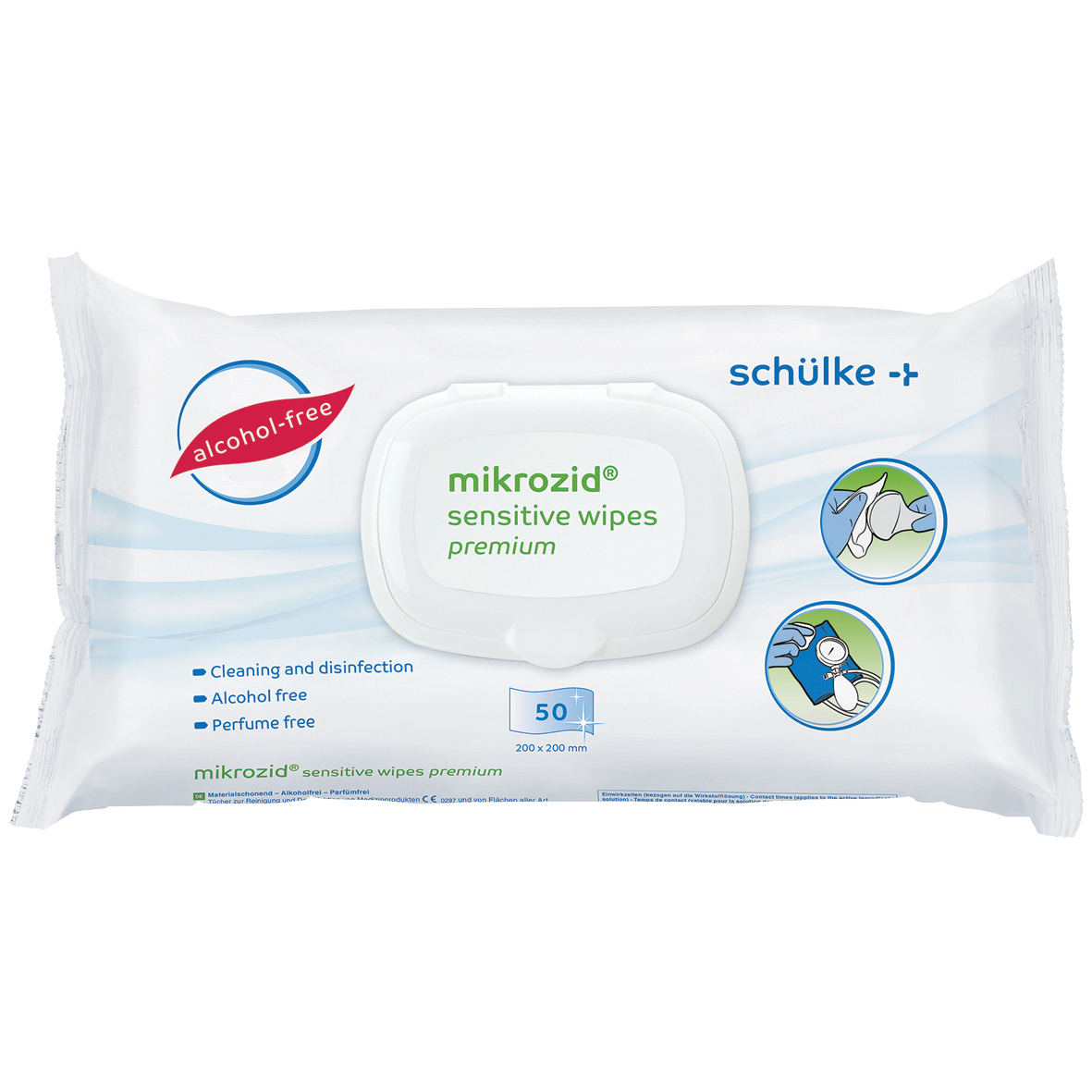 Mikrozid Sensitive Wipes Premium 50pk