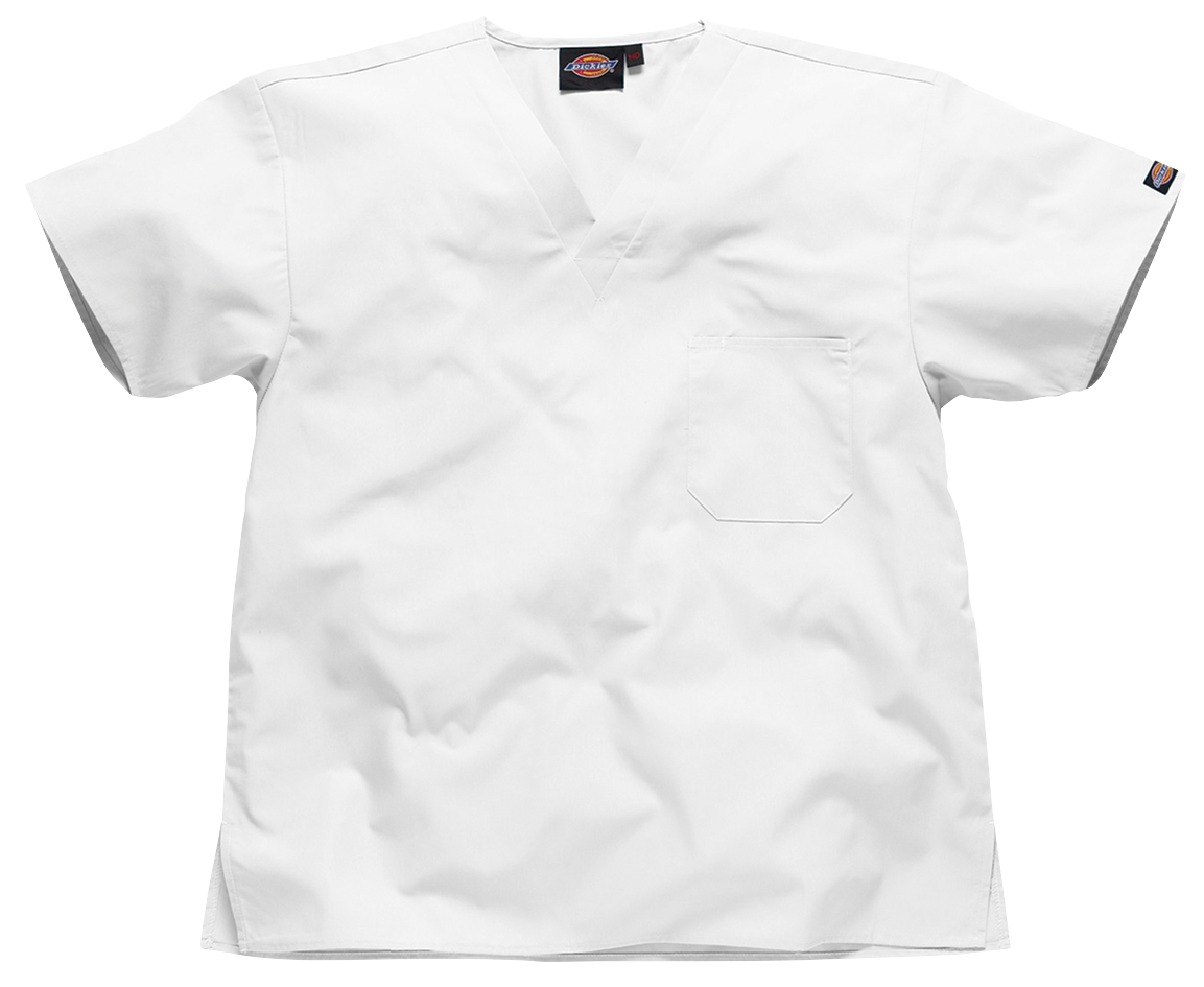 Dickies Unisex V-Neck Tunic White S