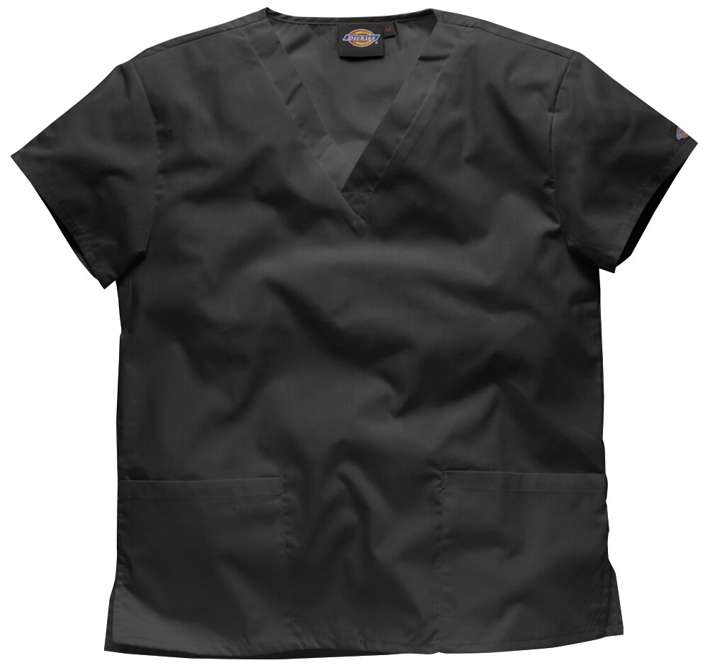 Dickies Unisex V-Neck Hip Pocket Tunic Black S