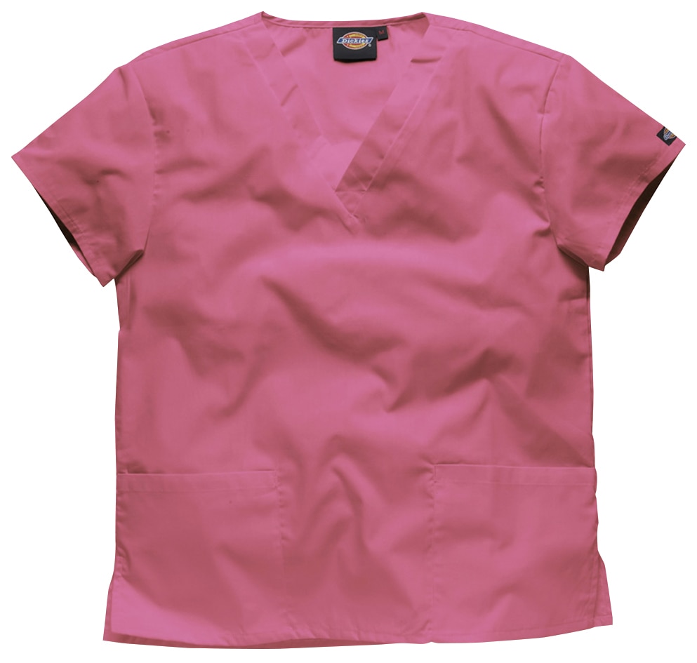 Dickies Unisex V-Neck Hip Pocket Tunic Pink XS