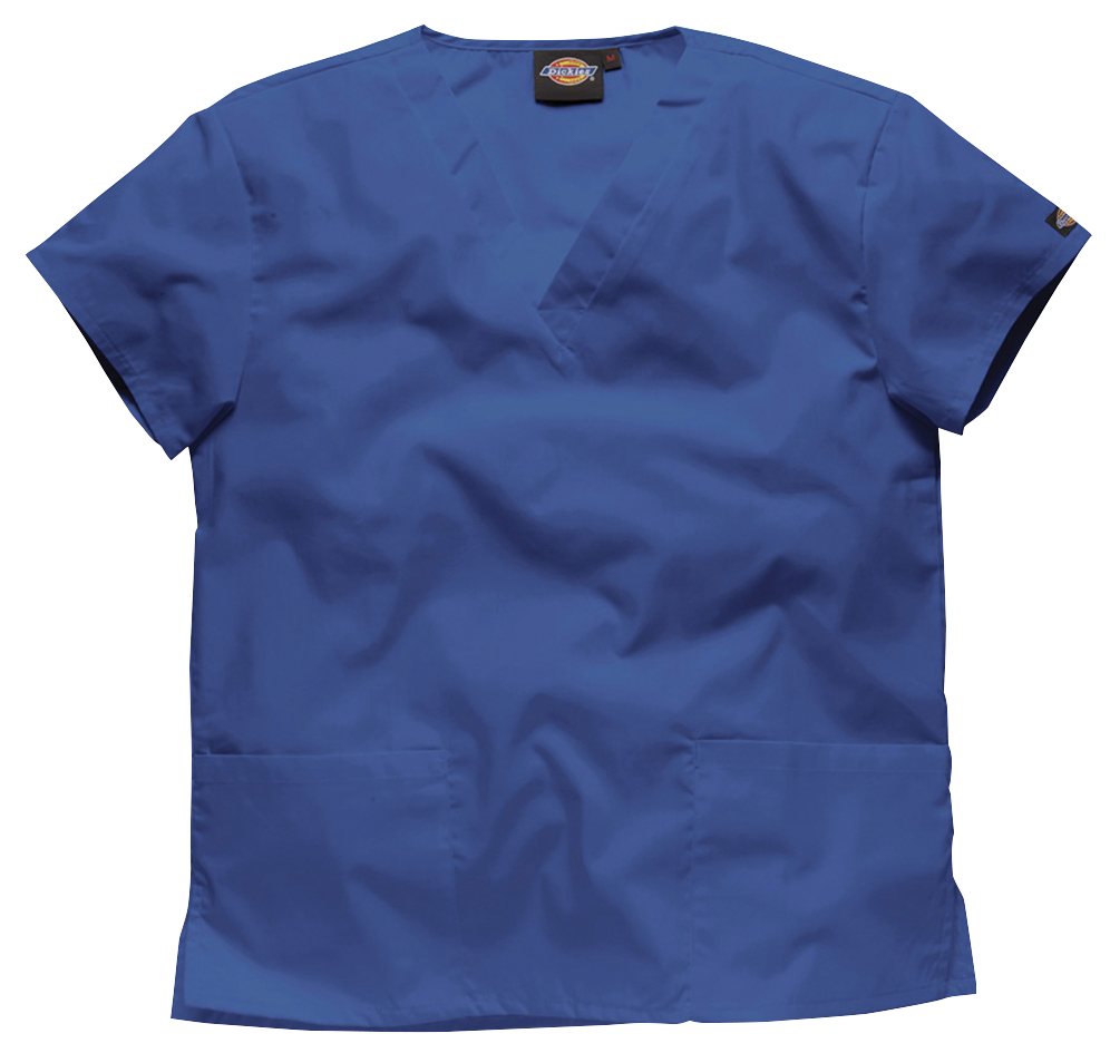 Dickies Unisex V-Neck Hip Pkt Tunic Royal Blue M