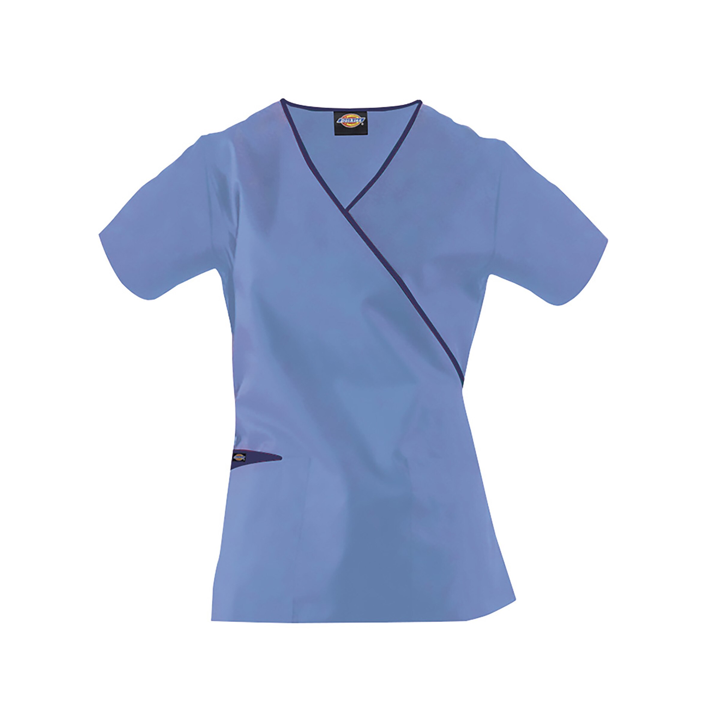 Dickies Ladies Mock Wrap Top Blue/Navy L