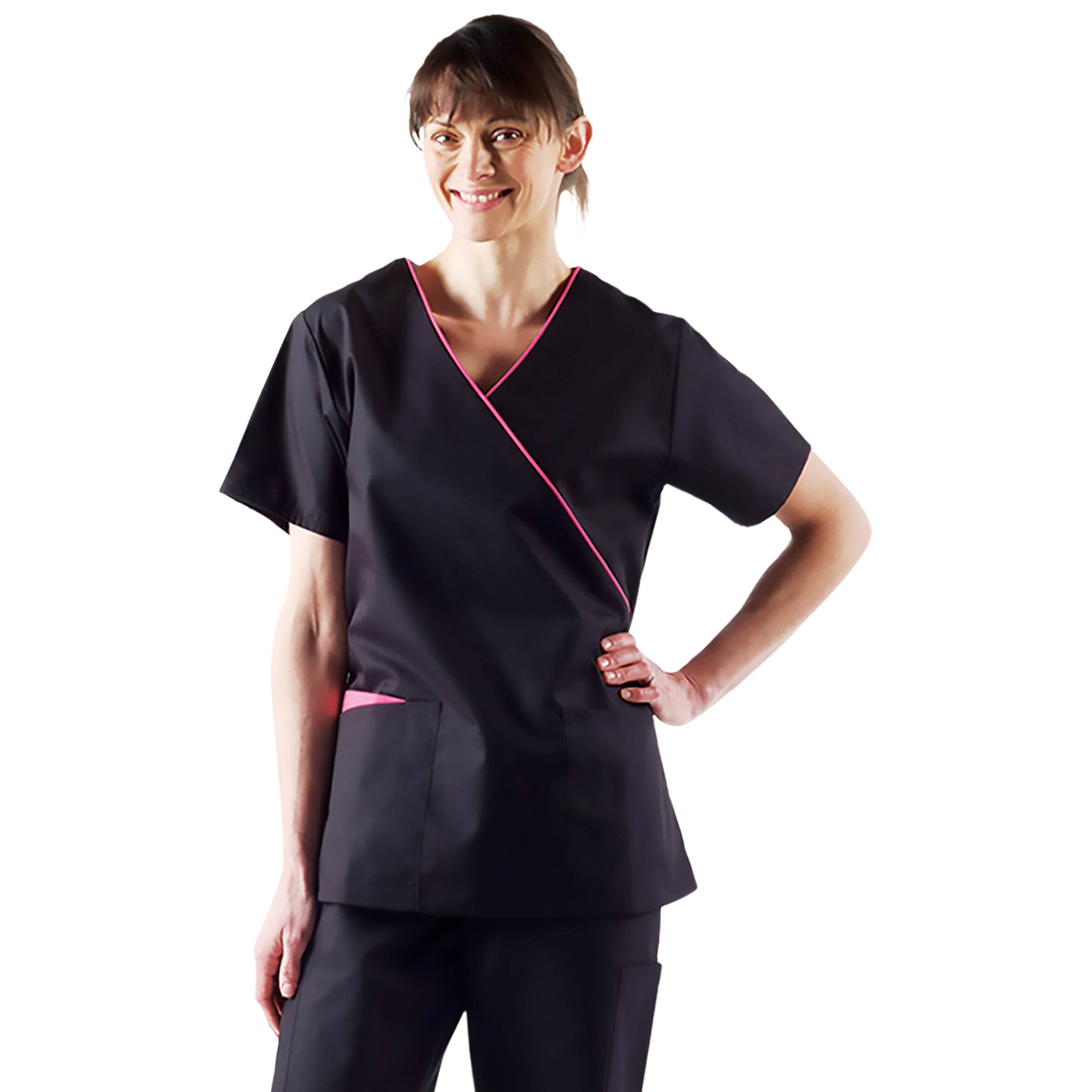1120145_UK_Front_02_s_-Dickies-Ladies-Mock-Wrap-Top-BlackPink-XL.png