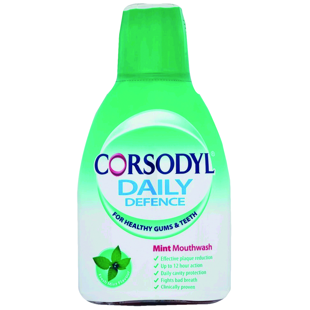 Corsodyl Daily Defence Mouthwash Fresh Mint Alcohol-Free 500ml