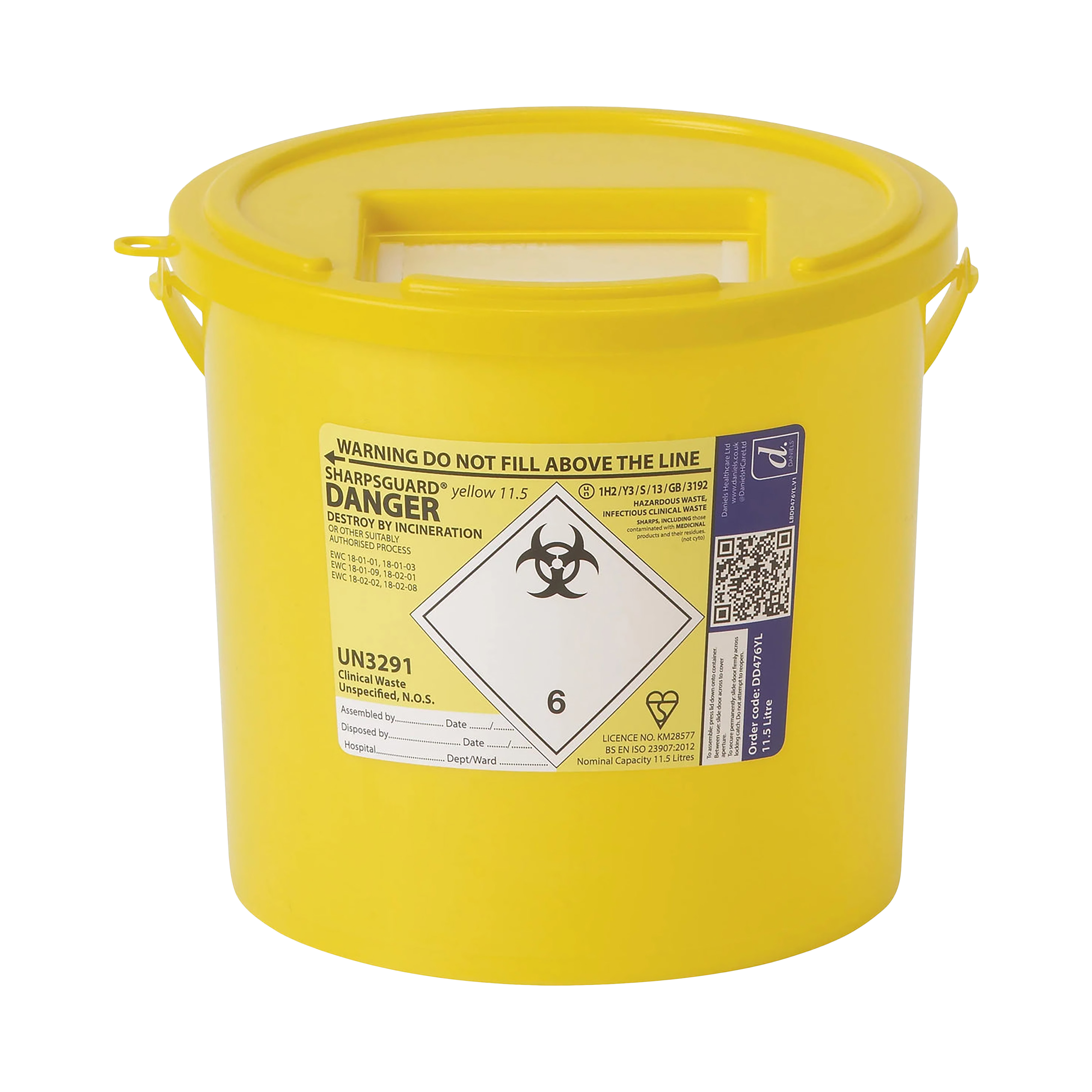 Sharpsguard Bin Yellow 11.5L