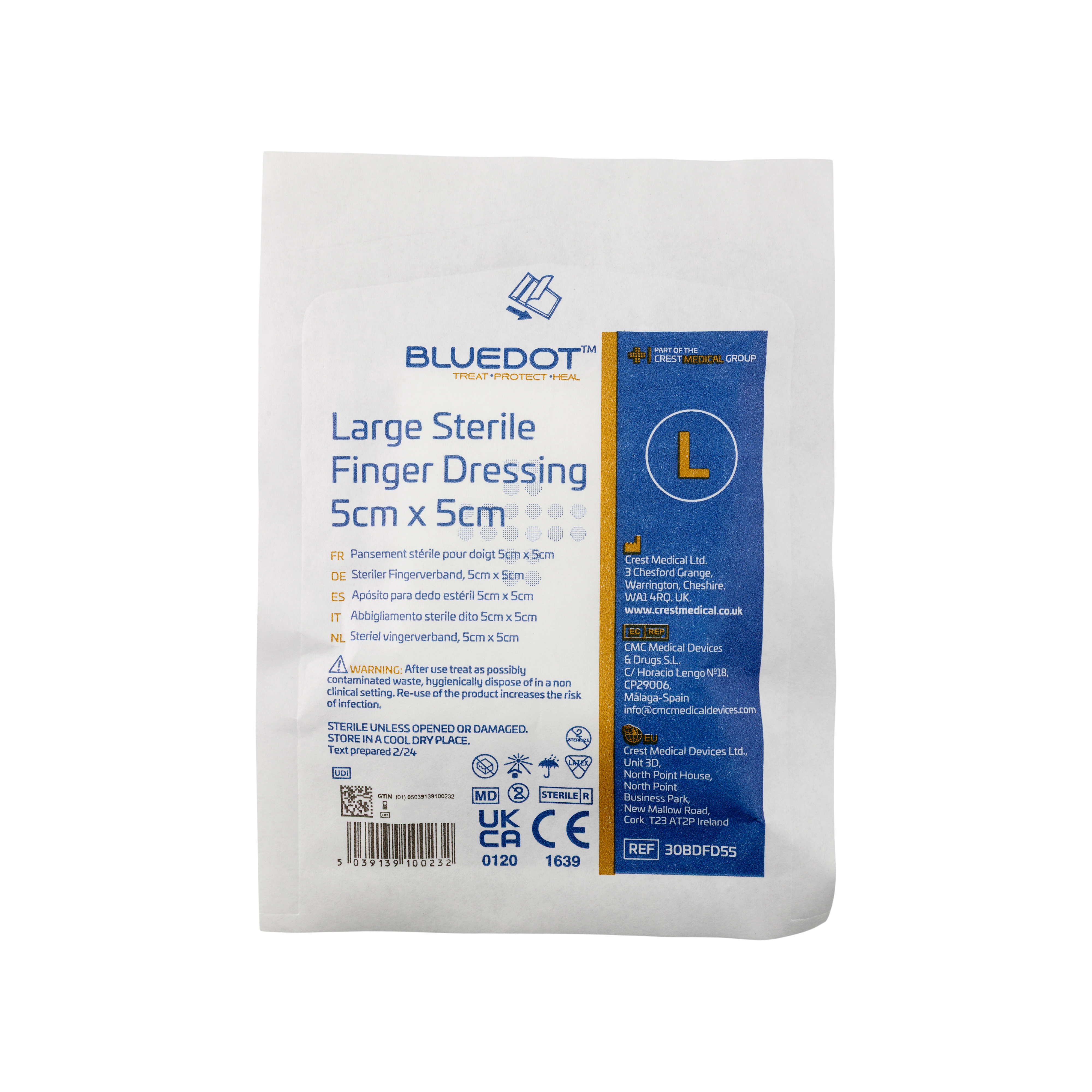 Blue Dot Finger Dressing 5 x 5cm