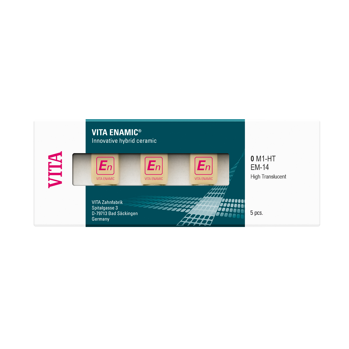 VITA ENAMIC Mono CEREC/inLab Block Shade 0M1 (HT) High Translucency Size EM-14 5pk