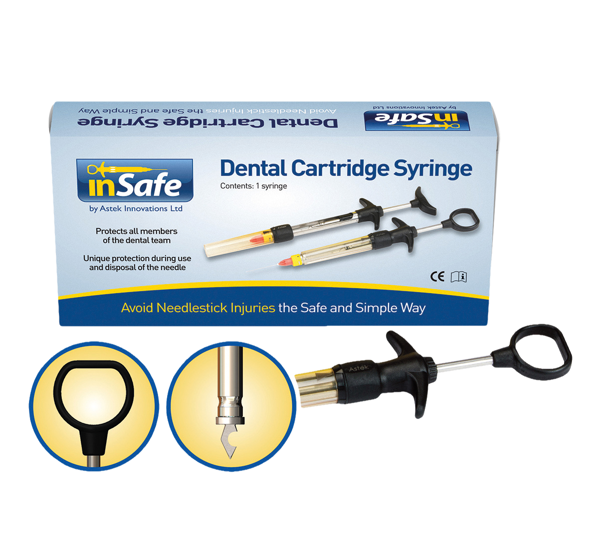 inSafe Syringe Harpoon Aspirating Thumb Ring 2.2