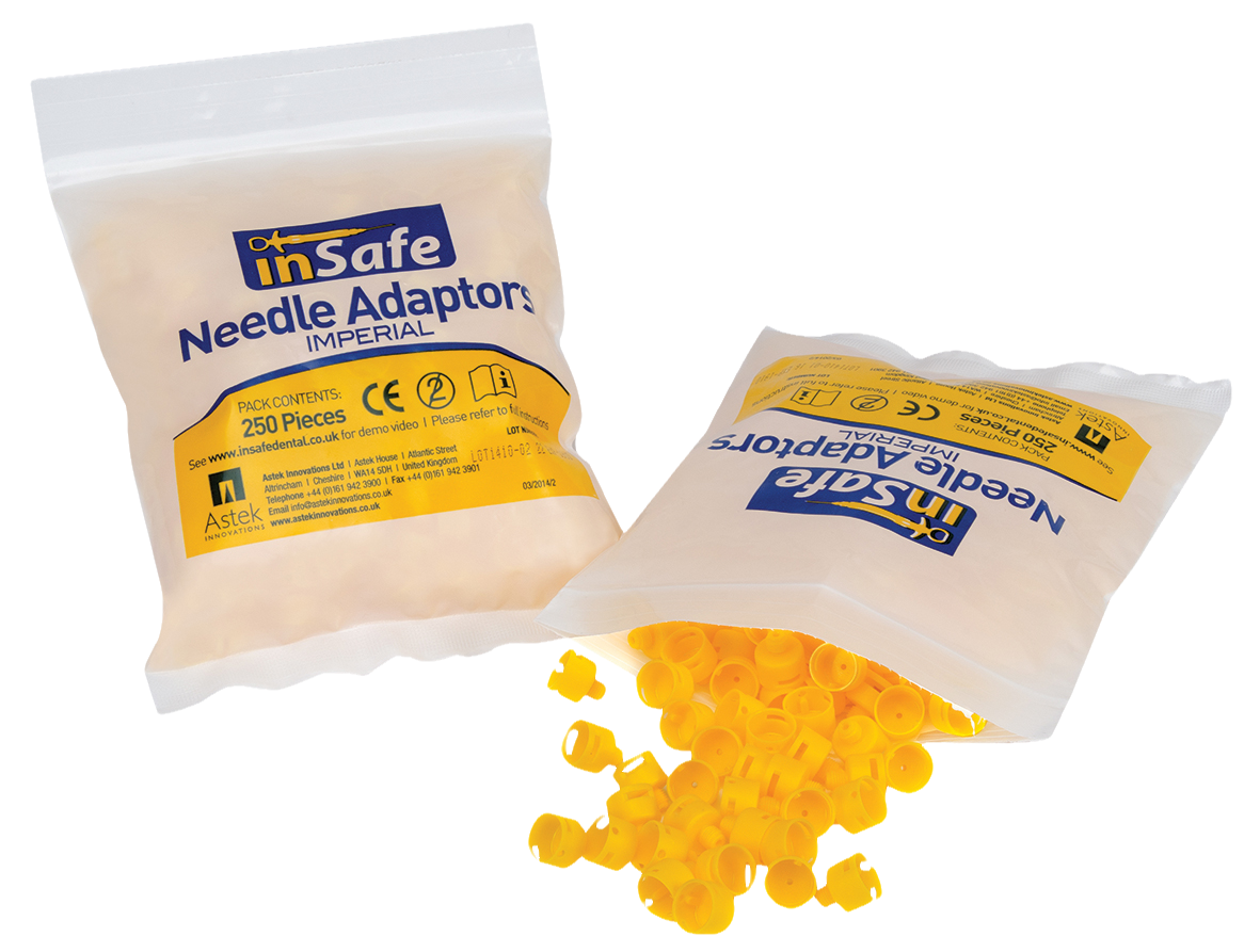 inSafe Needle Adaptor Imperial Yellow 250pk